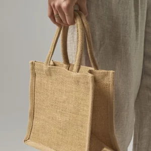 Natural Starched Jute Mini Gift Bag