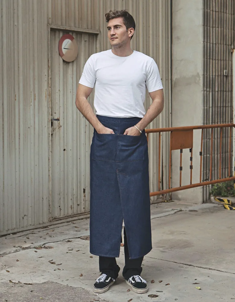 Jeans Bistro Apron With Split