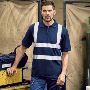 Two Band & Brace Hi-Vis Polo Shirt