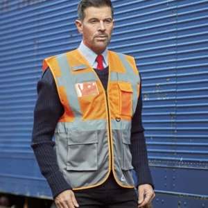 Hi-Vis Top Cool Recycled Open Mesh Executive Waistcoat