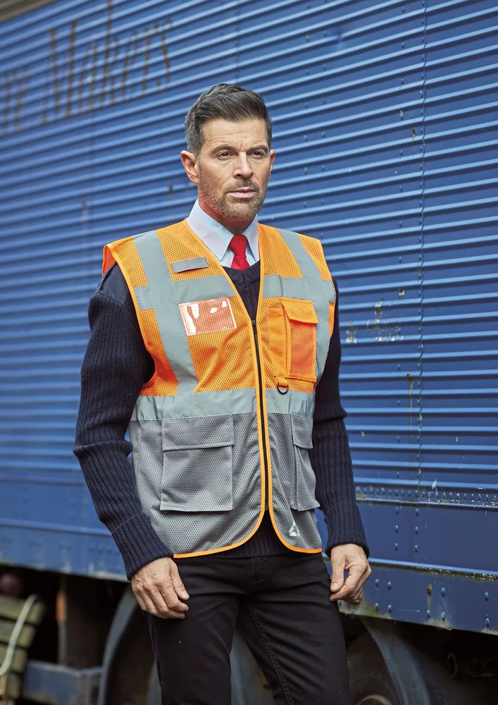 Hi-Vis Top Cool Recycled Open Mesh Executive Waistcoat
